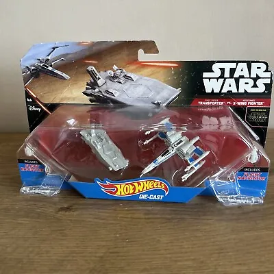 Buy Hot Wheels Star Wars First Order Transporter VS Resistance X-Wing Fighter Cars • 6.99£