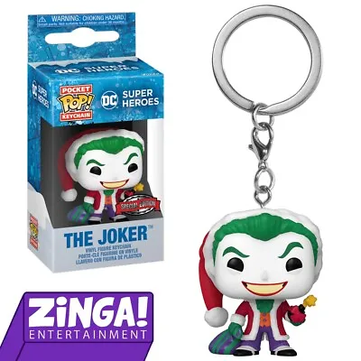 Buy Joker (Holiday) DC Comics -(NEW & In Stock) Funko Pocket Pop! Vinyl Keychain UK • 8.14£