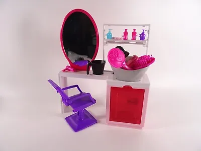 Buy Barbie Furniture Play Set Barber Salon With Pump Function As Pictured (13014) • 13.96£