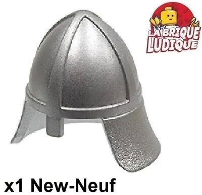 Buy LEGO 1x Headgear Helmet Helmet Knight Neck Protection Metallic Silver 3844 • 1.50£