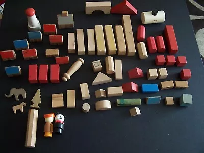 Buy Vintage Collection Wooden Building Blocks Buildings 2 Fisher Price Little People • 9.99£