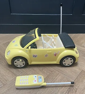 Buy BARBIE Yellow VW Beetle Convertable Car With Remote Control FULLY WORKING • 29.99£