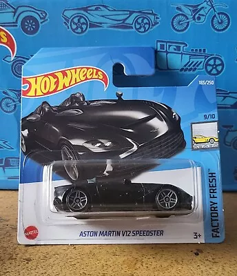 Buy Hot Wheels (Black) Aston Martin V12 Speedster 9/10 (Short Card) 183/250 HCX71 • 2£