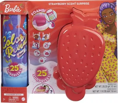 Buy Mattel Barbie Color Reveal Foam Surprise Strawberry Fragrance, Fashion Doll & Pet Friendly • 41.46£