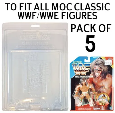 Buy Pack Of 5 Protective Cases For MOC Hasbro WWF Figures - AFTWWE WWF • 45£