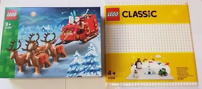 Buy Brand New Lego 40499 Santa’s Sleigh Christmas Set + White/Snow Baseplate 11010 • 53.99£