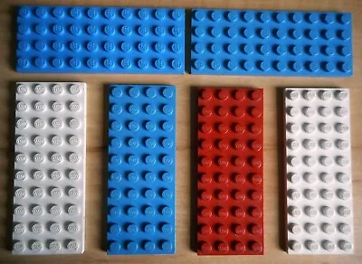 Buy 6x Vintage Lego Old Blue/White/Red 4 X 10 Stud Base Plate Part Building Toy • 4.99£