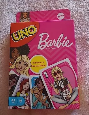 Buy UNO Barbie Characters Matching Card Game For 2-10 Players Ages 7Y+ FMP71  • 5.99£