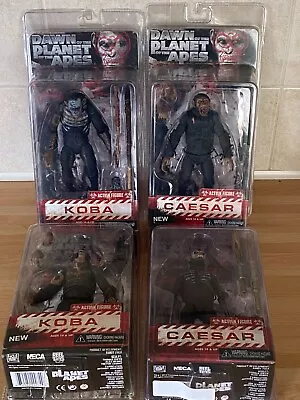 Buy Neca Dawn Of Planet Of The Apes Caesar & Koba Series 1 & 2 X4 Figures New Sealed • 249.99£