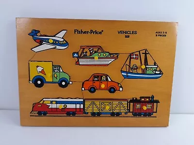 Buy Fisher Price Wooden Peg Puzzle Vintage Vehicles . No. 508- Good Condition • 9.50£