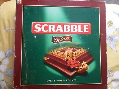 Buy Scrabble Deluxe Edition By Mattel Vintage 2000 Wooden Tiles & Turntable. • 25£