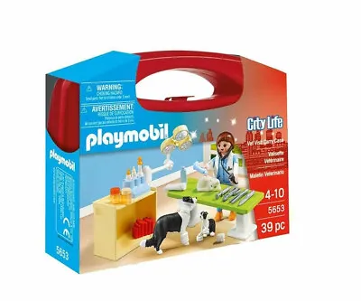 Buy Playmobil 5653 City Life Vet Visit Small Carry Case Playset Toy Border Collie • 10.99£