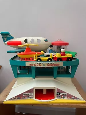 Buy Fisher Price Play Family Airport - Vintage With Figures And Vehicles • 24£