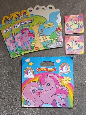 Buy MY LITTLE PONY McDonalds Happy Meal Toys Empty Paper Bag & Boxes + Inserts 1999 • 3.49£