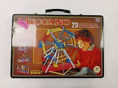 Buy Vintage Meccano 8258 Metal System Set 23 Models 477 Parts In Carry Tin + Manual • 9.99£