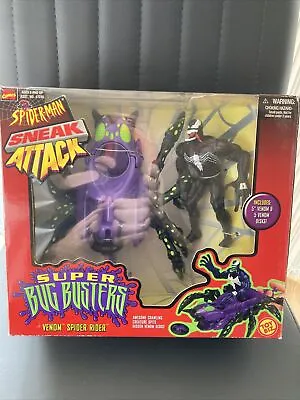 Buy Venom Spider Rider Action Figure Used Boxed No Weapon Disks Toy Biz Spider-Man • 39.99£