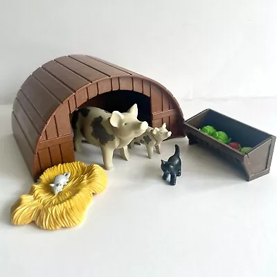 Buy Playmobil Animals: Pig Family In Shelter With Trough & Food Farm Yard Barn • 7.50£