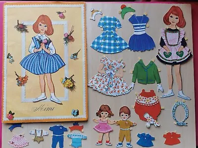 Buy Vintage 1960s Carlsen MIMI Paperdolls X3 With Pop Up House And Clothes Complete • 39.58£