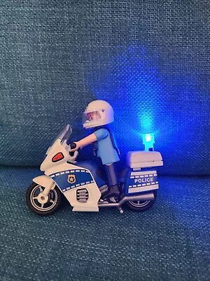 Buy Playmobil Policeman On A Motorbike PM 08 4262 With Flashing Rear Light EXC. CON. • 7.99£