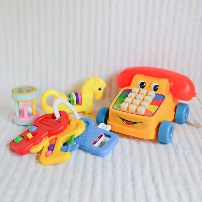 Buy Vintage 1980's Toy Bundle, Fisher Price Plastic Rattles, Toy Phone, Baby Toddler • 10£