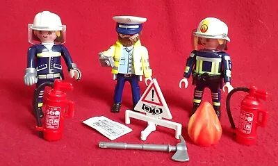 Buy PLAYMOBIL CITY LIFE Fire Fighter Police Traffic Cop Emergency Service Figures X3 • 0.99£
