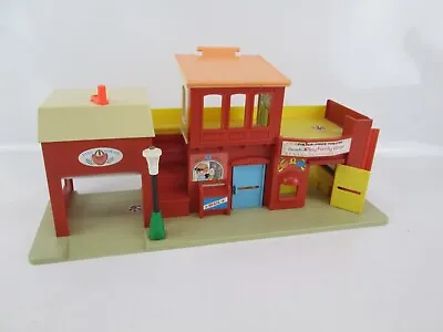 Buy Vintage Fisher Price Play Family Village Fire House Post Office Theater • 10£