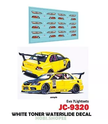 Buy JC-9320 White Toner Waterslide Decals EVO 7 LIGHTSETS Custom 1:64 Hot Wheels • 3.78£