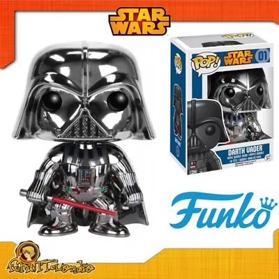 Buy Funko Pop! Star Wars 01 Darth Vader Metallic Chrome Exclusive Version Rare 2016 • 142.91£
