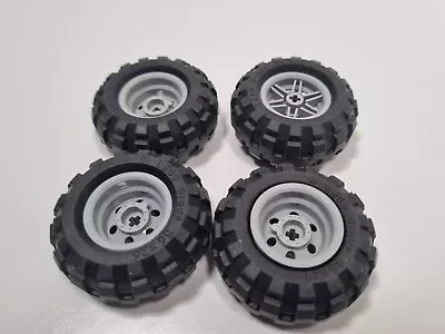 Buy LEGO Technic Wheels X4 Grey 30.4mm D. X 20mm 56145 & Tyre  56 X 26 • 8.99£