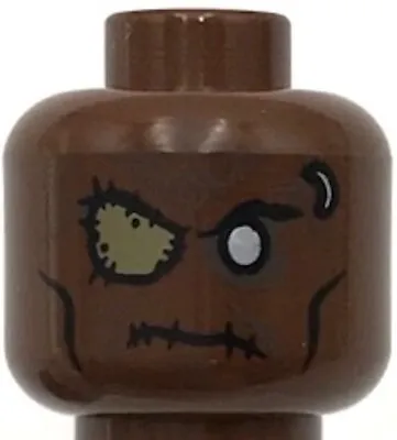 Buy Lego New Reddish Brown Minifigure Head Alien W/ PotC Zombie Silver Eye And Patch • 2.88£