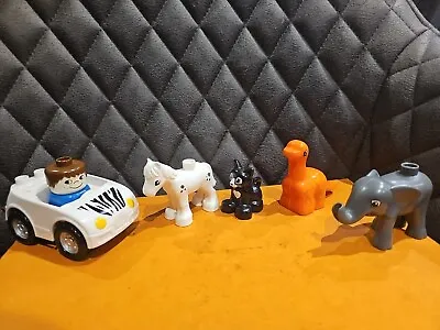 Buy Lego Duplo WHITE & BLACK ZEBRA STRIPED ZOO SAFARI CAR JEEP+Figure And Animals • 29.99£