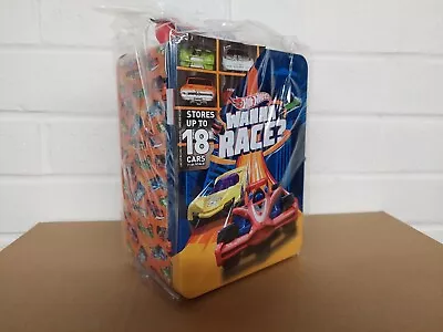 Buy Hot Wheels Metal Carry Case Holds 18 1/64 Scale Cars Tin Embossed Front Design A • 10.99£