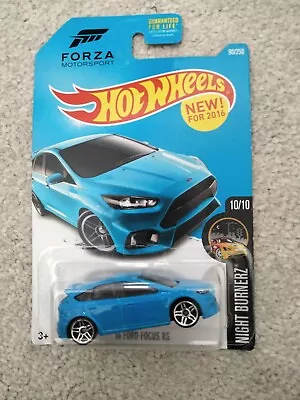 Buy Hot Wheels - Ford Focus Rs -  Blue -  Forza - Nightburnerz - Long Card - Sealed • 5.95£