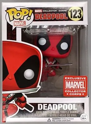 Buy Funko POP #123 Deadpool (Leaping) Marvel Collector Corps Damaged Box & Protector • 15.39£