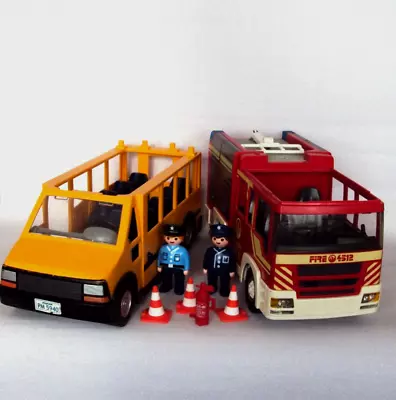 Buy Playmobil School Bus 5940 & 4512 Fire Engine Bundle. Incomplete, Some Accessorie • 6£