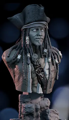 Buy Captain Jack Sparrow 3D Printed Bust ***3DElitePrints*** • 31.74£