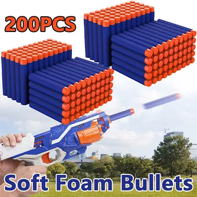 Buy 200 Pcs Bullets Soft Foam Bullets Fits Nerf Darts Guns. N-Strike Elite Kid UK • 5.88£