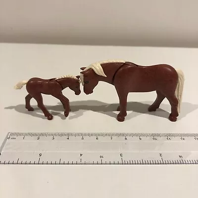 Buy Playmobil Horse Pony & Stable: Unused Chestnut Pony & Foal • 5£