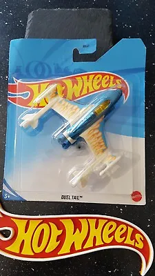 Buy Hot Wheels ~ Duel Tail, Met. Blue, White & Yellow Flames.  More New HW's Listed! • 3.39£