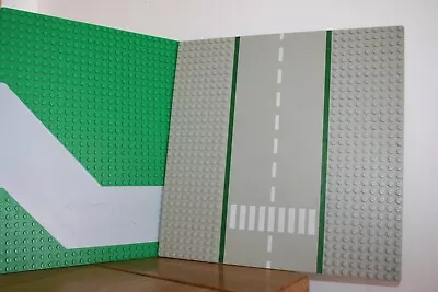 Buy 2 X Lego Vintage Base Plates Road Way Track Green Grey • 4.99£
