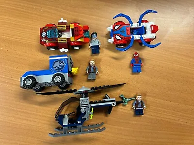 Buy LEGO 4 Vehicles & 4 Minifigures Bundle Joblot IRON MAN SPIDER-MAN JURASSIC WORLD • 19.99£