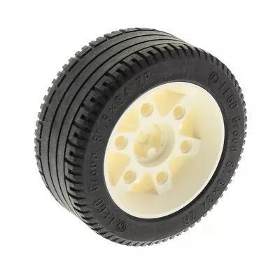 Buy 1x LEGO Technic Wheel Tires 81.6x34 ZR Rim Cream White 8880 2997 2998c01 • 10.08£