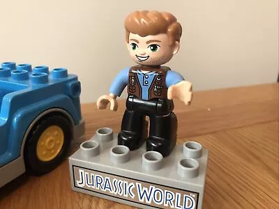 Buy LEGO Duplo Jurassic World Owen Grady FIgure & Blue Jeep Dinosaur • 9£
