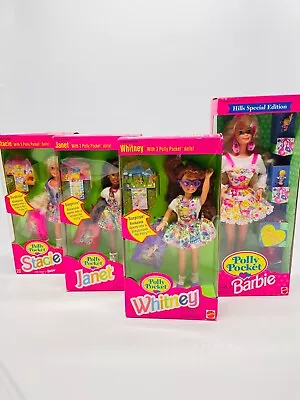 Buy 1994 Barbie Polly Pocket Stacie, Janet, Whitney & Barbie NRFB • 642.36£