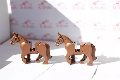 Buy 2 Brown Lego Horses In Good Condition • 8.95£