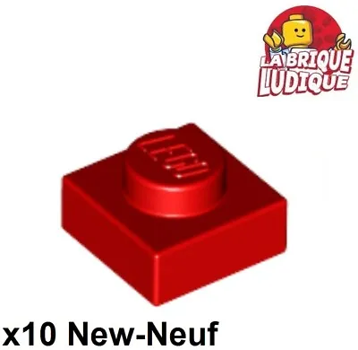 Buy LEGO 10x Flat 1x1 Plate Red/Red 3024 NEW • 1.68£