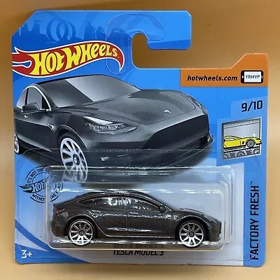 Buy Hot Wheels Tesla Model 3 Factory Fresh New Short TESLA MODEL Card 112/250 9/10 • 17.99£