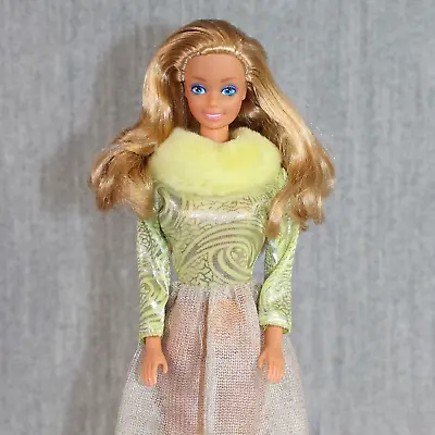 Buy BARBIE MATTEL Doll Fashion 1980s Vintage Blonde Yellow Party Dress • 36.37£