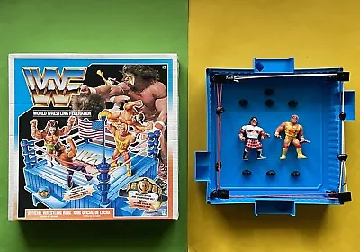 Buy WWF Wrestling RING + Original Packaging Box Figures 1992 Hasbro WWE WCW NWO Hulk HOGAN Series 90 • 402.27£