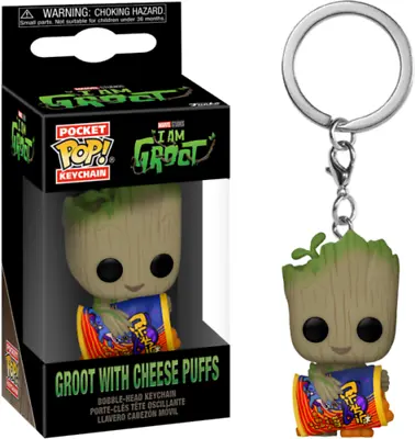 Buy Marvel I Am Groot With Cheese Puffs 2  Pocket Pop Keychain Vinyl Figure Funko • 9.95£